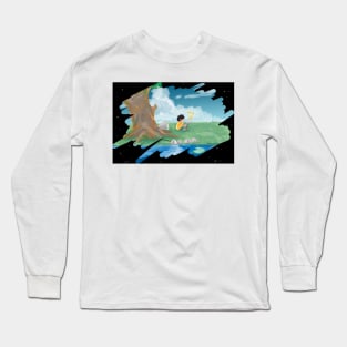 a kid reading book Long Sleeve T-Shirt